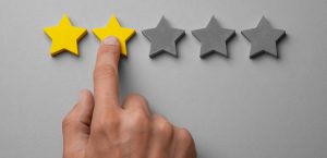 Finger clicking rating stars